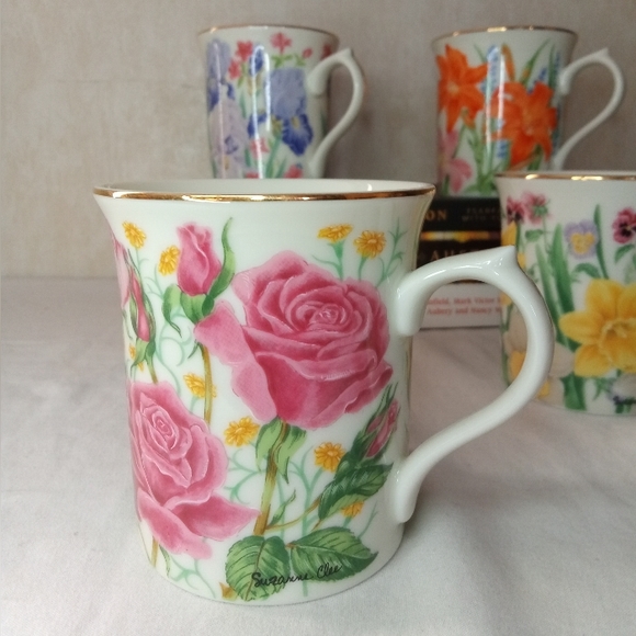 The Flower Blossom Mug Collection By Suzanne Clee Flower Coffee Mugs - 4 pc set. - Picture 6 of 8